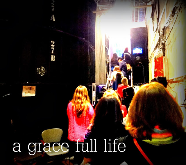 Waiting backstage at Bethenny to get to our seats