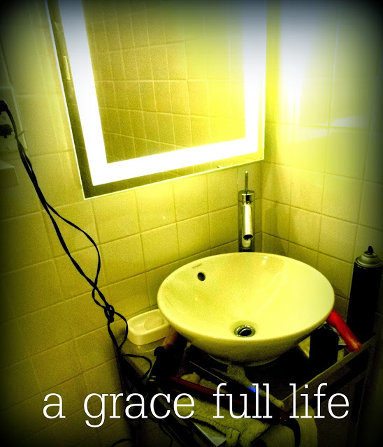 Tiny hotel bathroom NYC