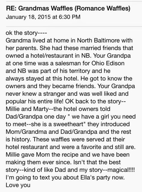 Some history behind the "romance" waffles