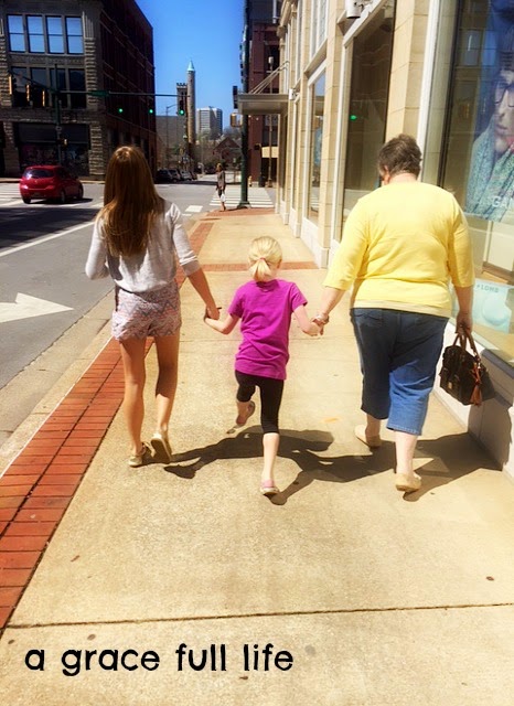 Walking downtown Chattanooga Spring Break 