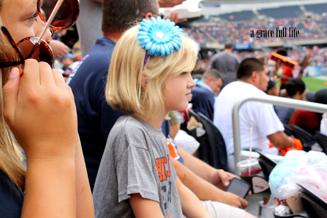our girls watching the Chicago Bears