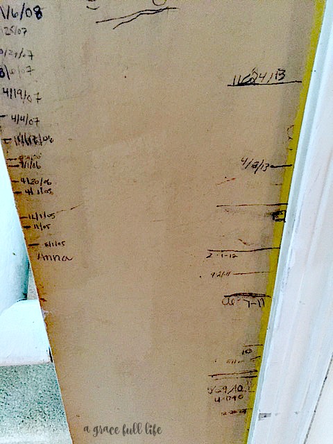 growth chart on wall